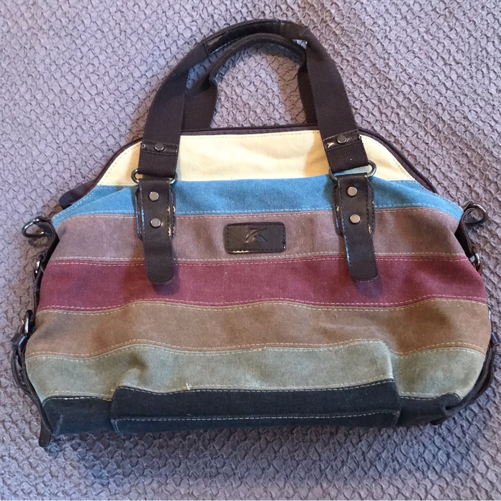 Multi colored canvas purse/tote